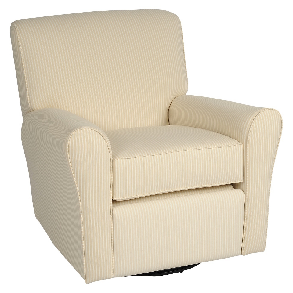 Glider Little Castle Custom Upholstered Summit Recliner   Beige Stripe