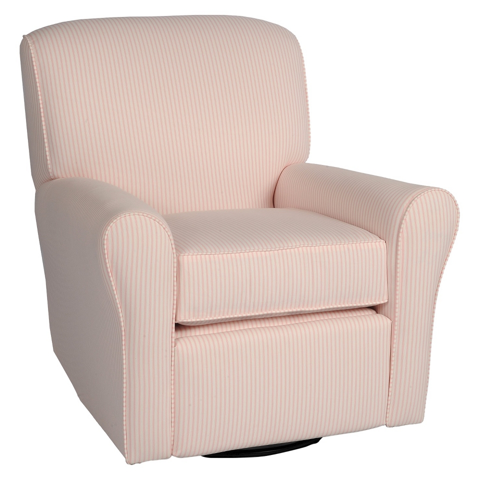 Glider Little Castle Custom Upholstered Summit Recliner   Pink Stripe