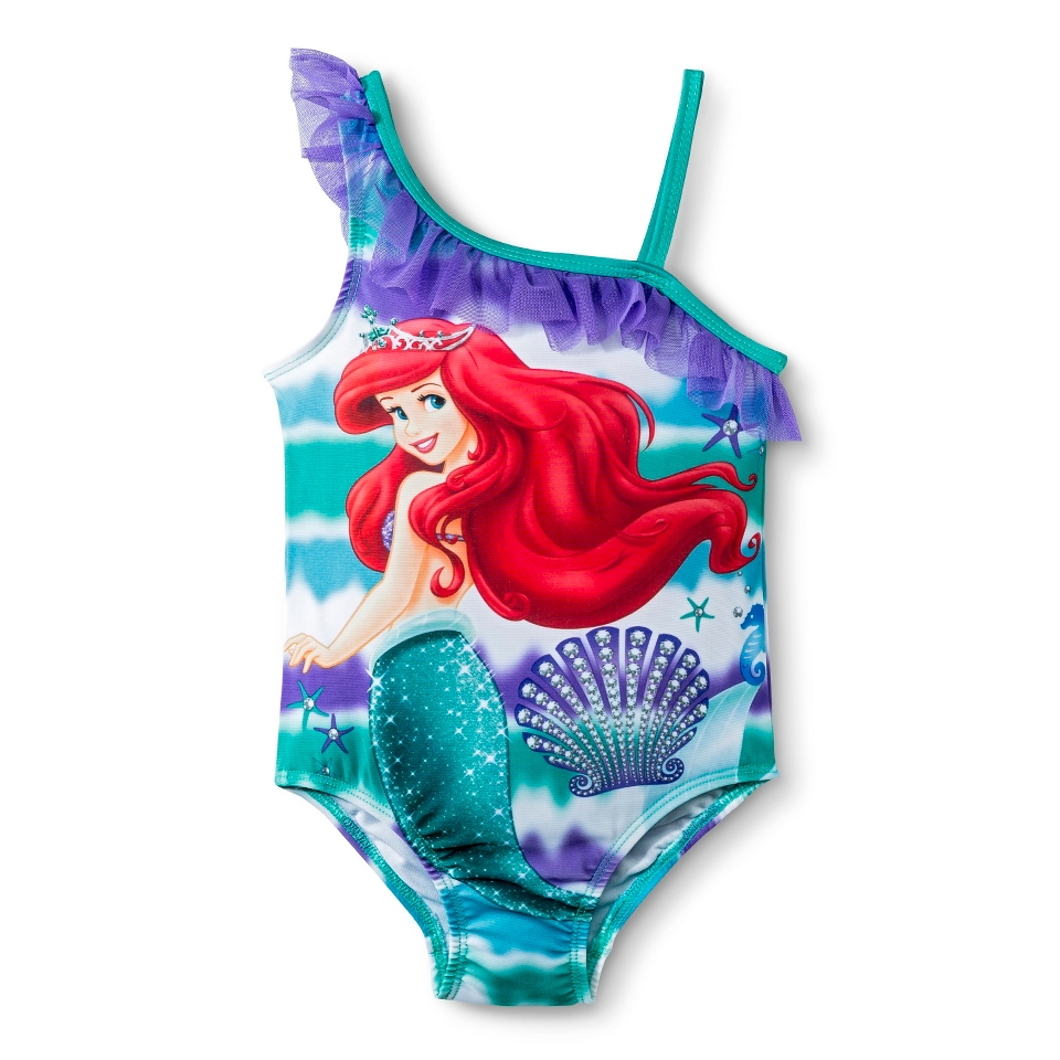 Disney Princess Toddler Girls 1 Piece Ariel Swimsuit   Aqua 3T