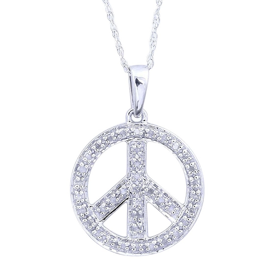 0.12 CT.T.W. Diamond Peace Circle Pendant in Sterling Silver