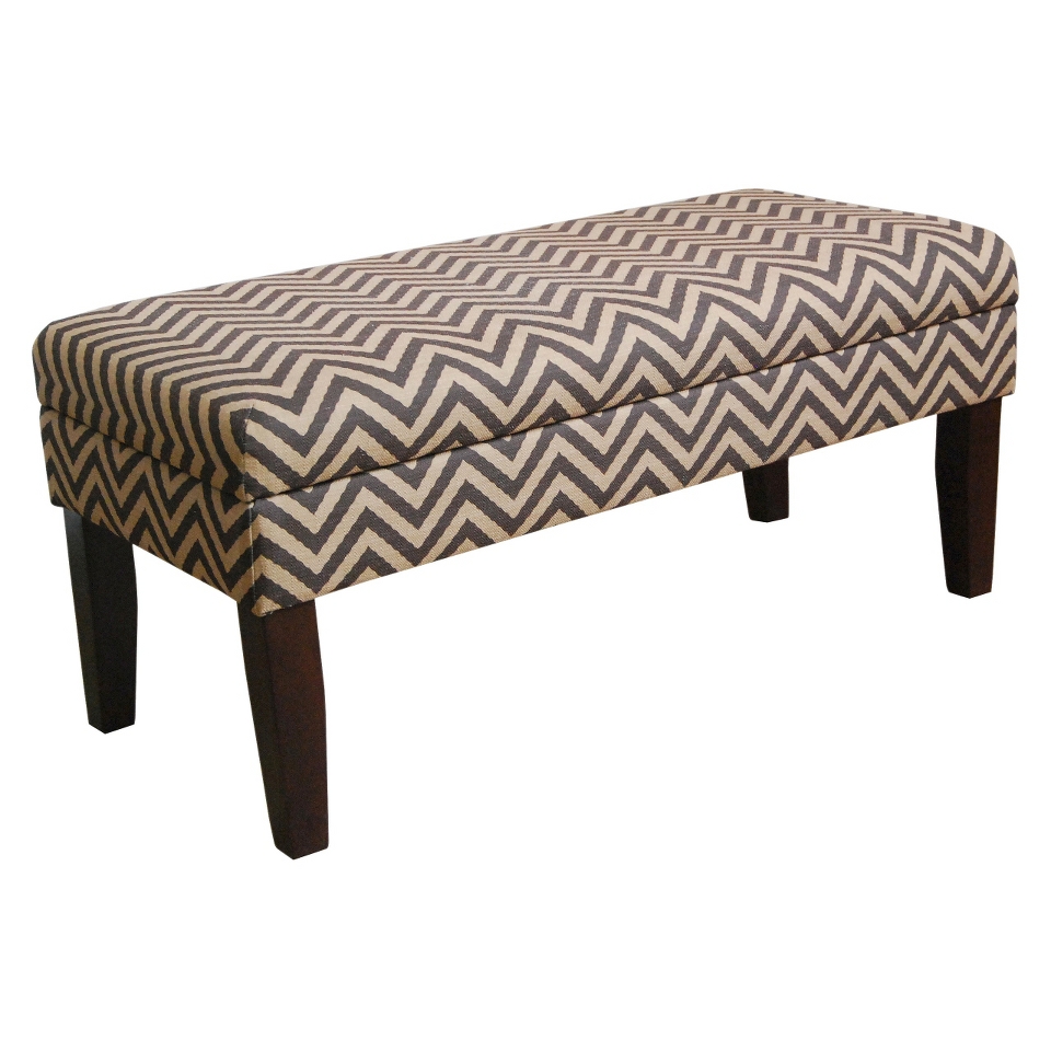 Storage Bench Kinfine Decorative Storage Bench Choc/Tan Chevron