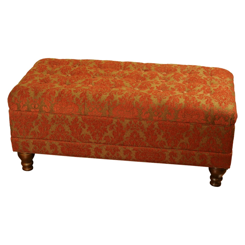 Storage Bench Kinfine Red Tufted Chenille Storage Bench