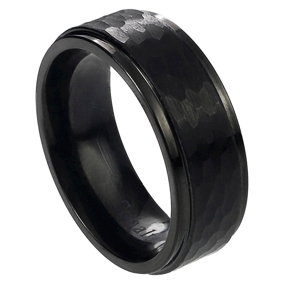 Daxx Mens Cobalt Hammered Band   Black 11