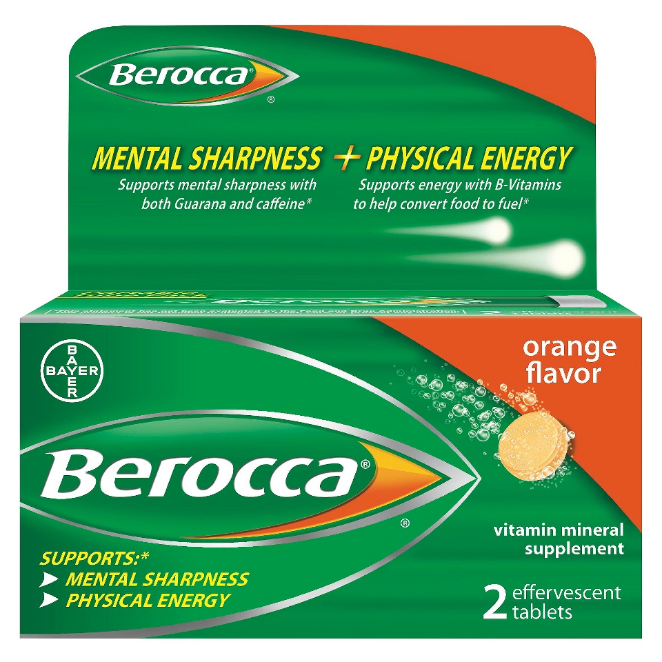 Berocca Mental Sharpness + Physical Energy Orange Flavor Tablets   2 Count
