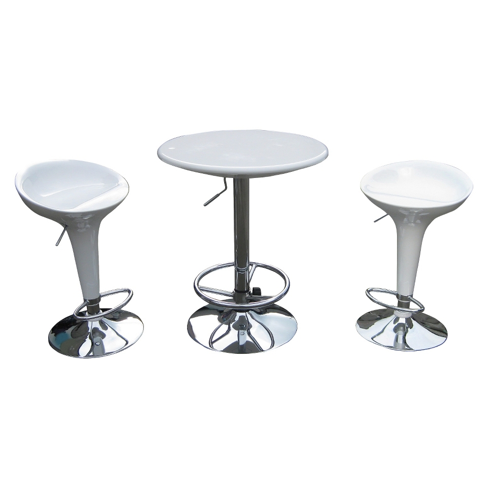 Pub Set Boraam Industries Luna Pub Table   White (Set of 3)