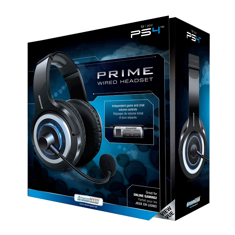 DreamGEAR Prime Wired Headset   Black (PlayStation 4)