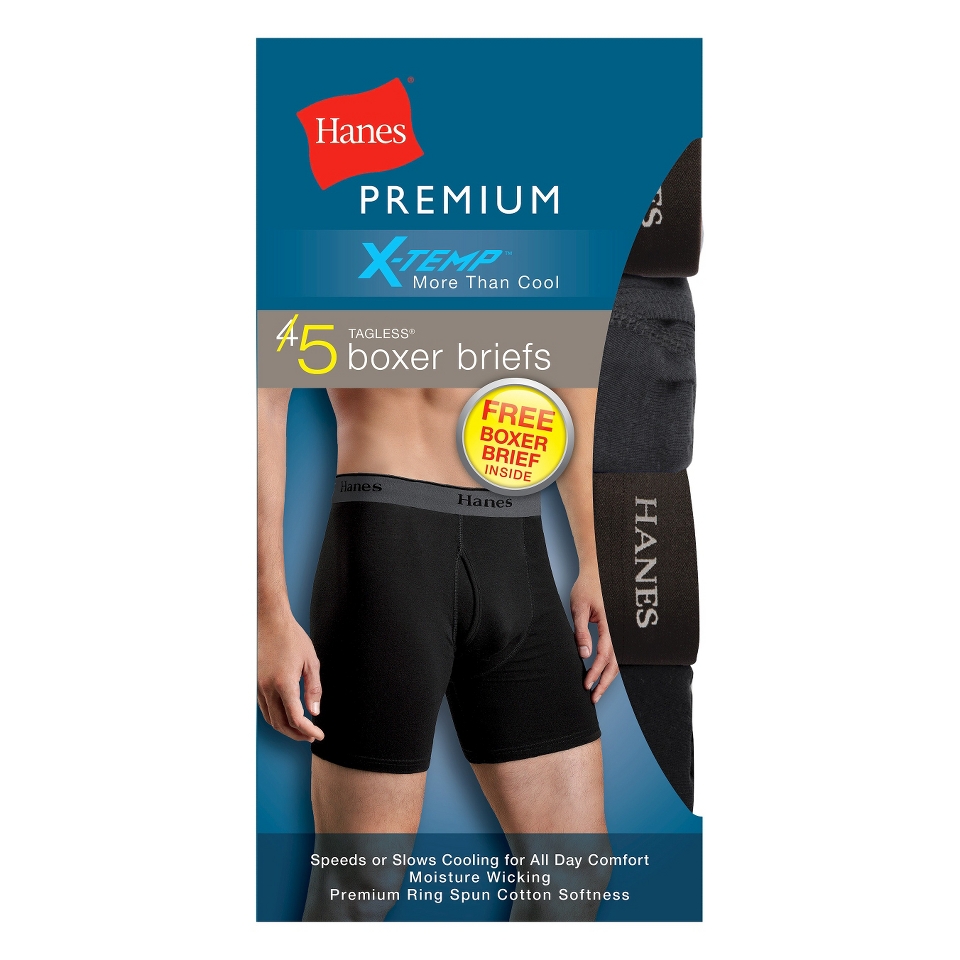 Hanes Mens X temp 3+1 Bonus Pack Boxer Briefs   L