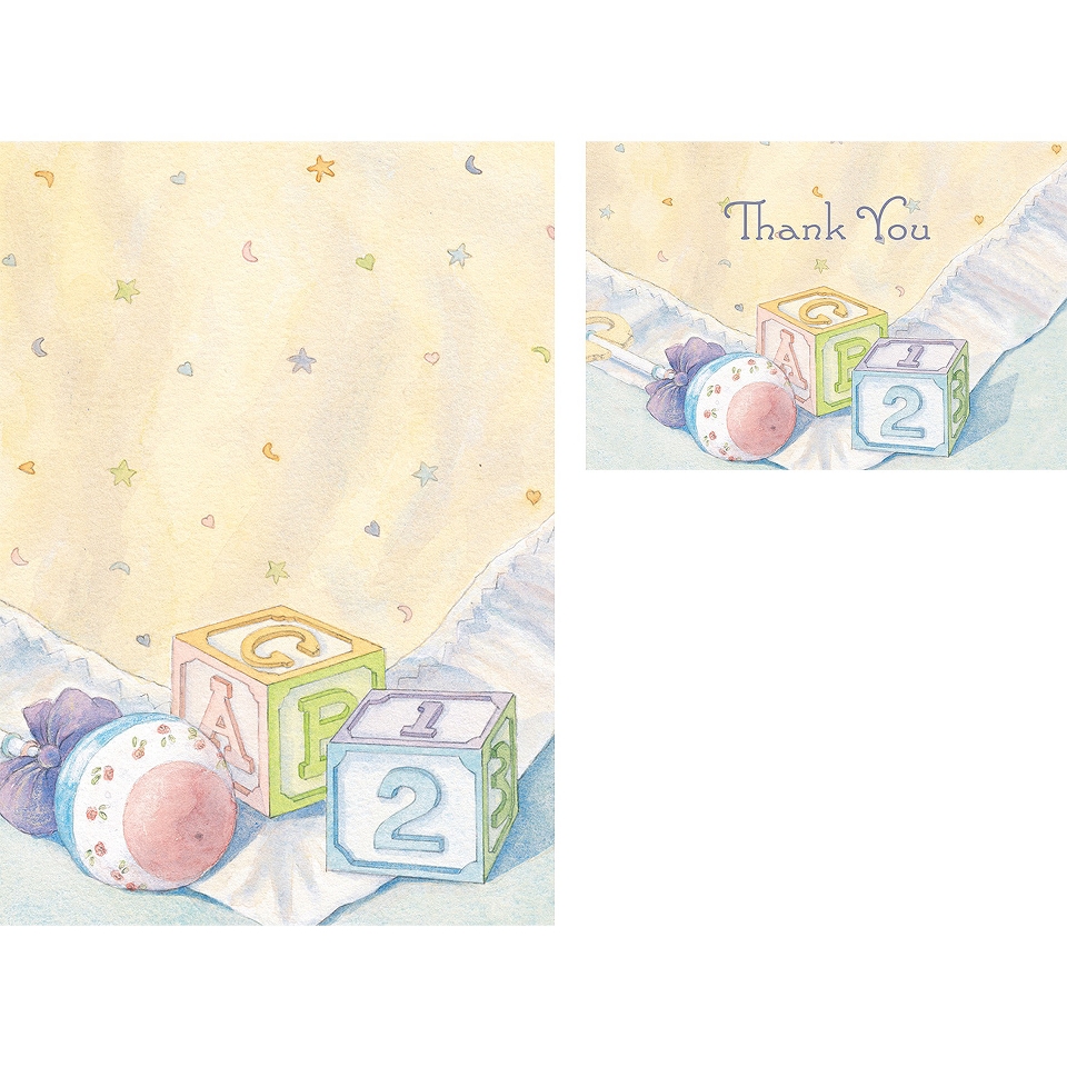 Baby Blocks Thank You Note Cards   Multicolor