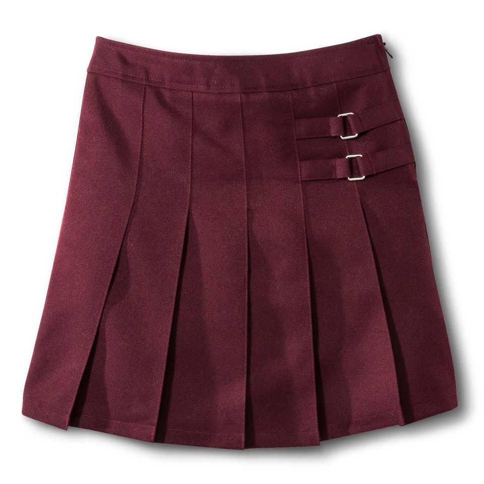 French Toast Girls School Uniform 2 Tab Scooter   Burgundy 6X