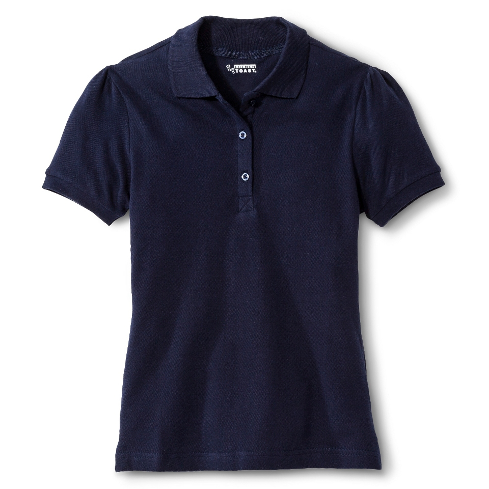 French Toast Girls School Uniform Short Sleeve Polo   Navy 4