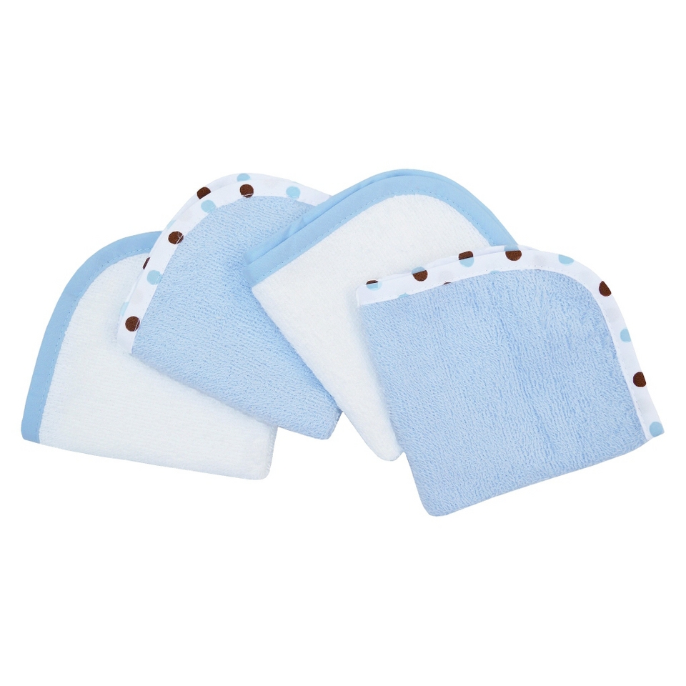 TL Care Organic Wash Cloth 4 Pack   Blue