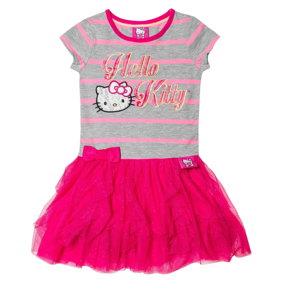 Hello Kitty Infant Toddler Girls Sleeveless Floral Dress   White 3T