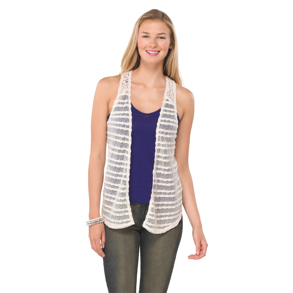 Juniors Racerback Knit Vest   Cream M(7 9)