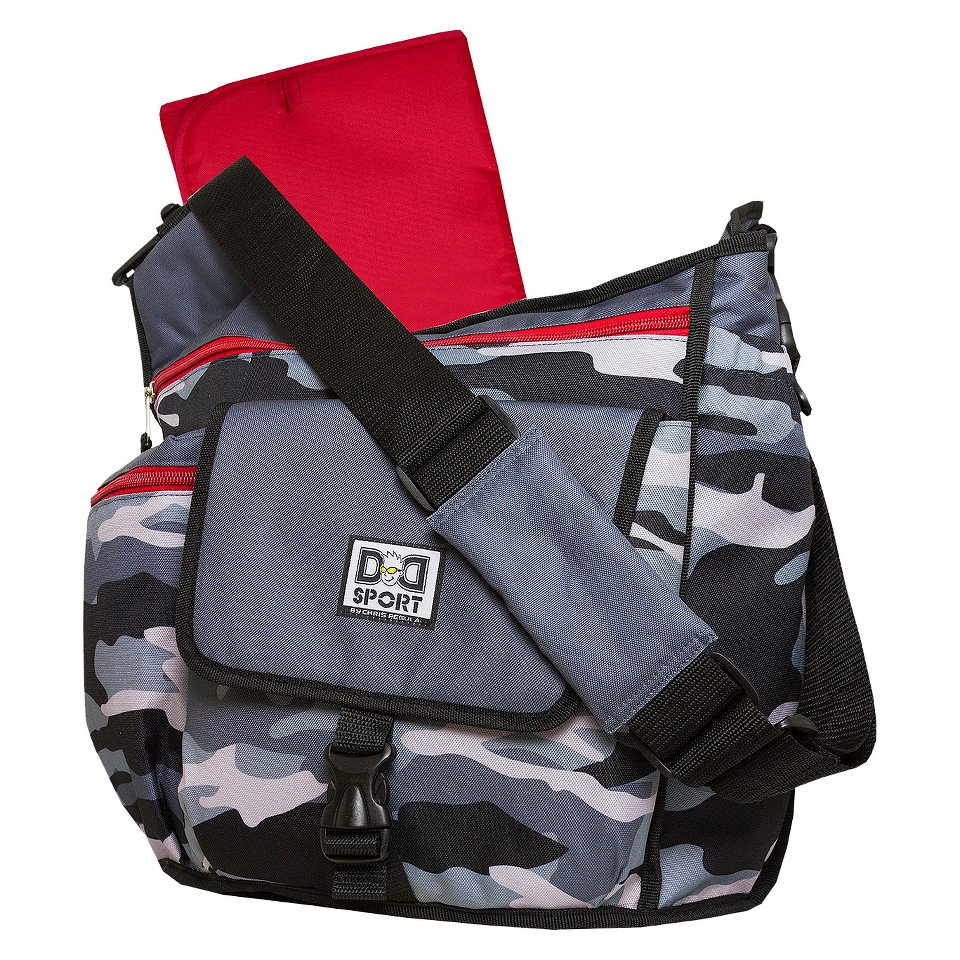 Diaper Dude Sport Camo Messenger Diaper Bag   Gray