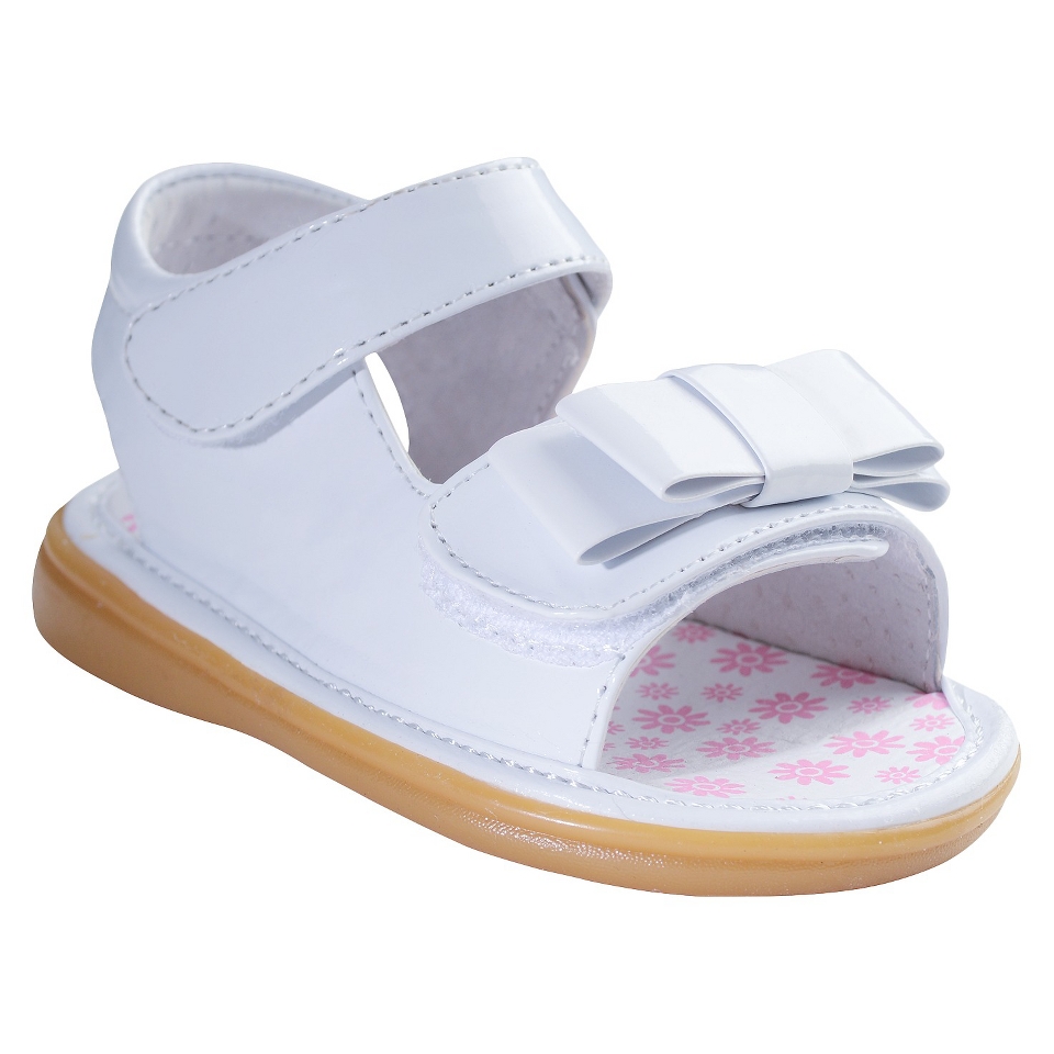 Toddler Girls Wee Squeak Triple Bow Slide Sandals   Silver 7