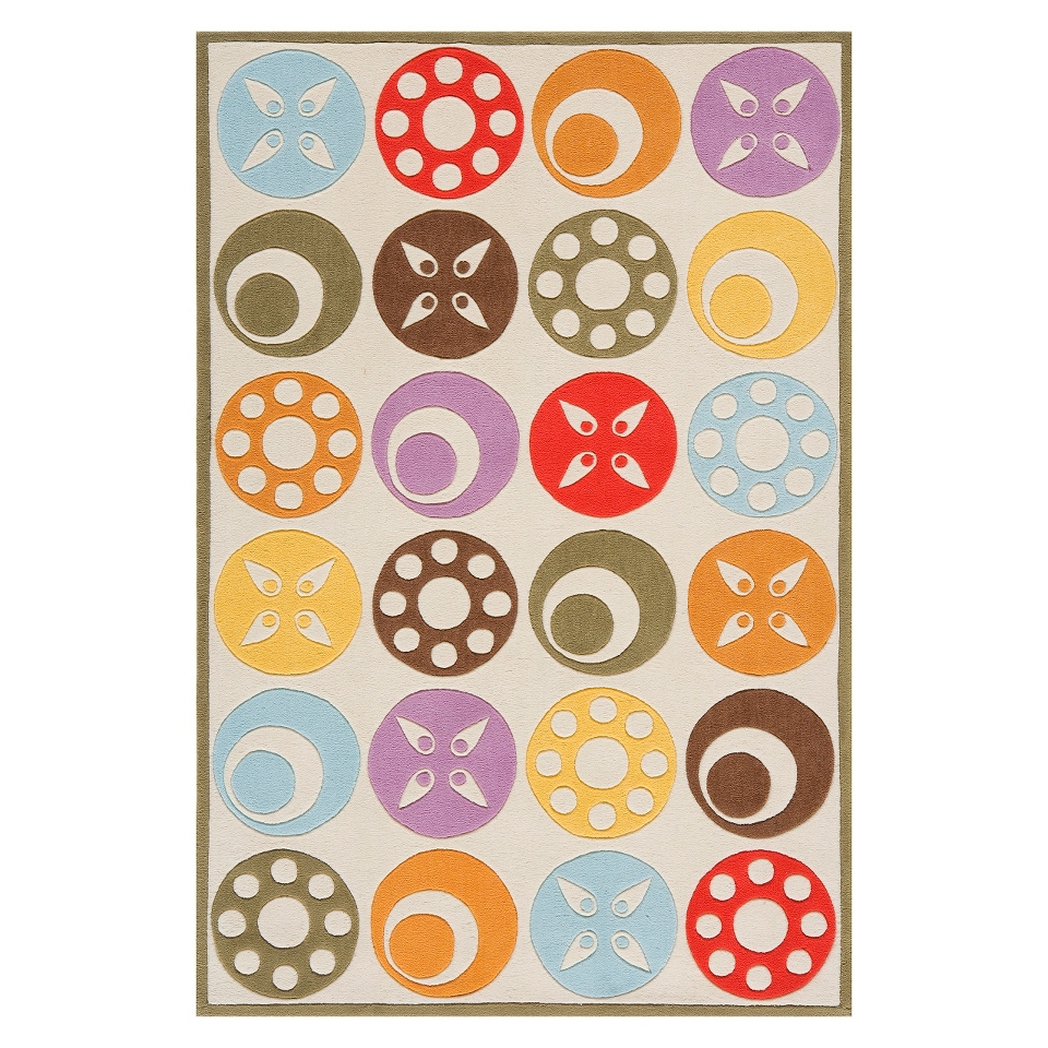 Candy Dots Accent Rug   Ivory (3x5)