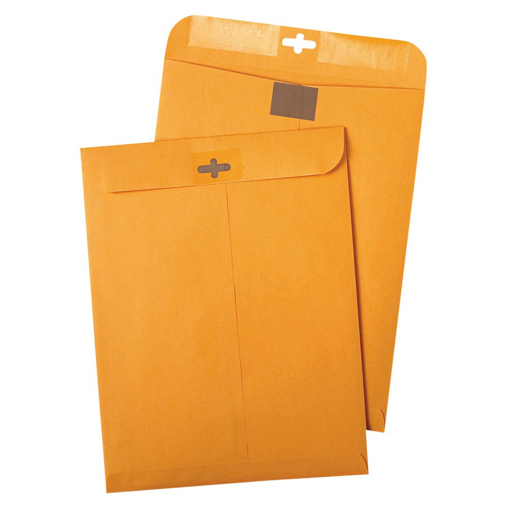 Quality Park Postage Saving ClearClasp Envelopes - Brown (100 Per Box)