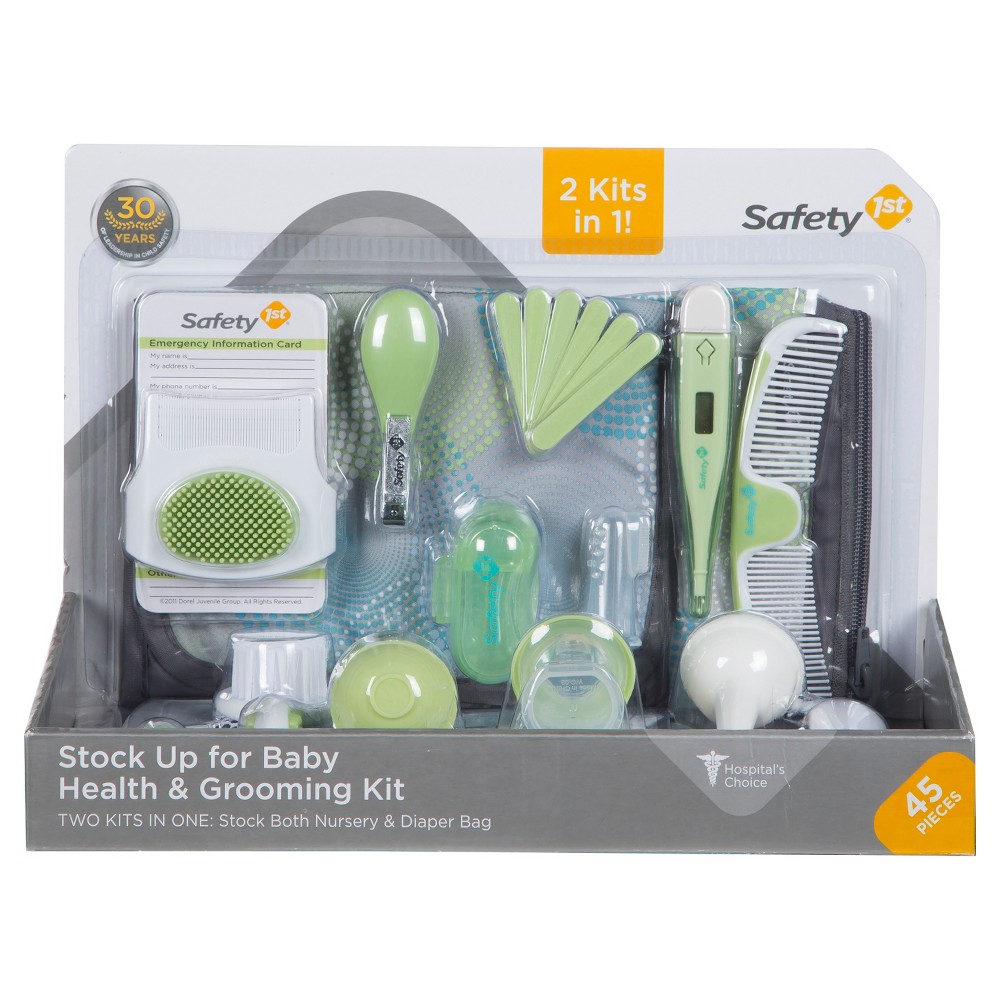 Safety 1st Stock Up for Baby Health & Grooming Kit, White/Blue/Green