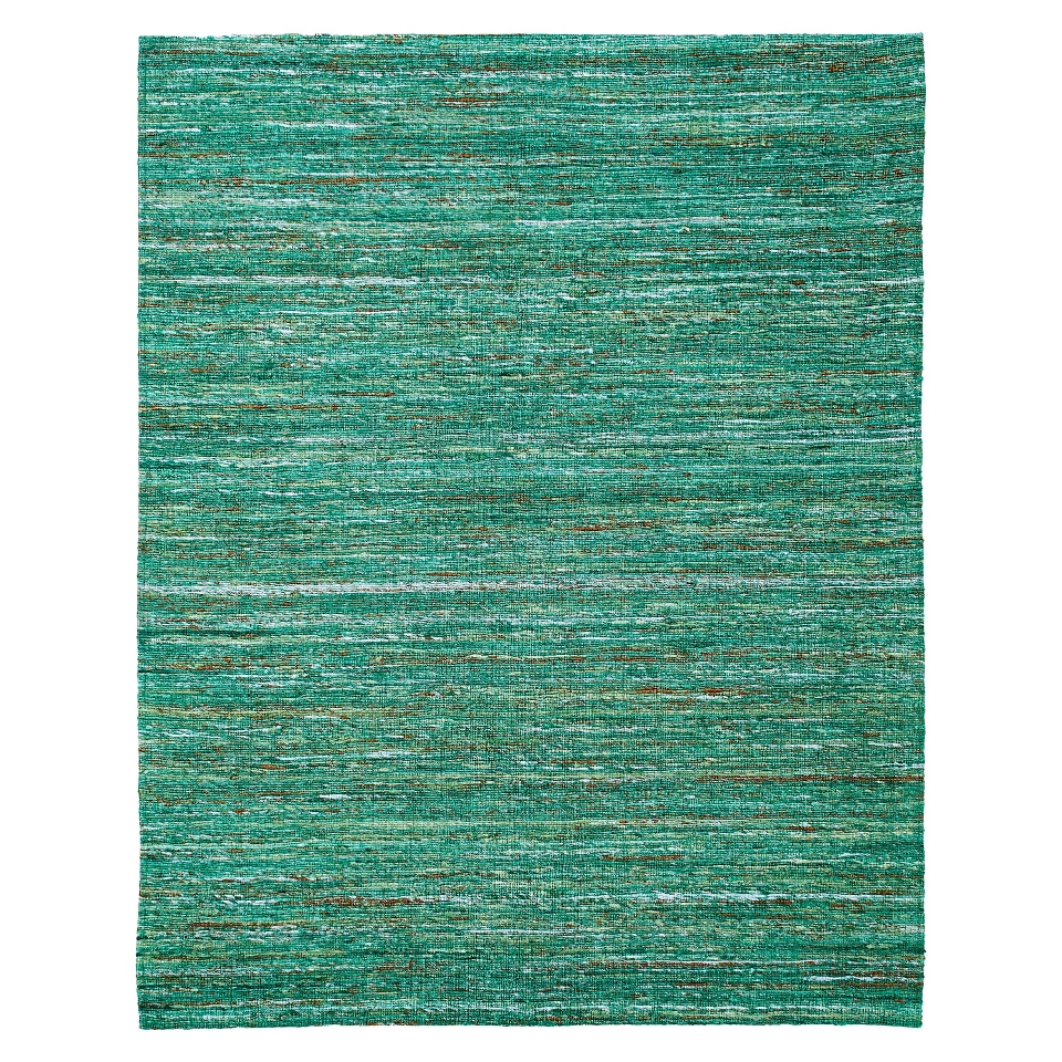 Recycled Saree Area Rug   Emerald (4x6)