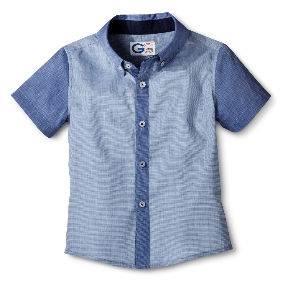 G Cutee Toddler Boys Short Sleeve Buttondown   Blue 7