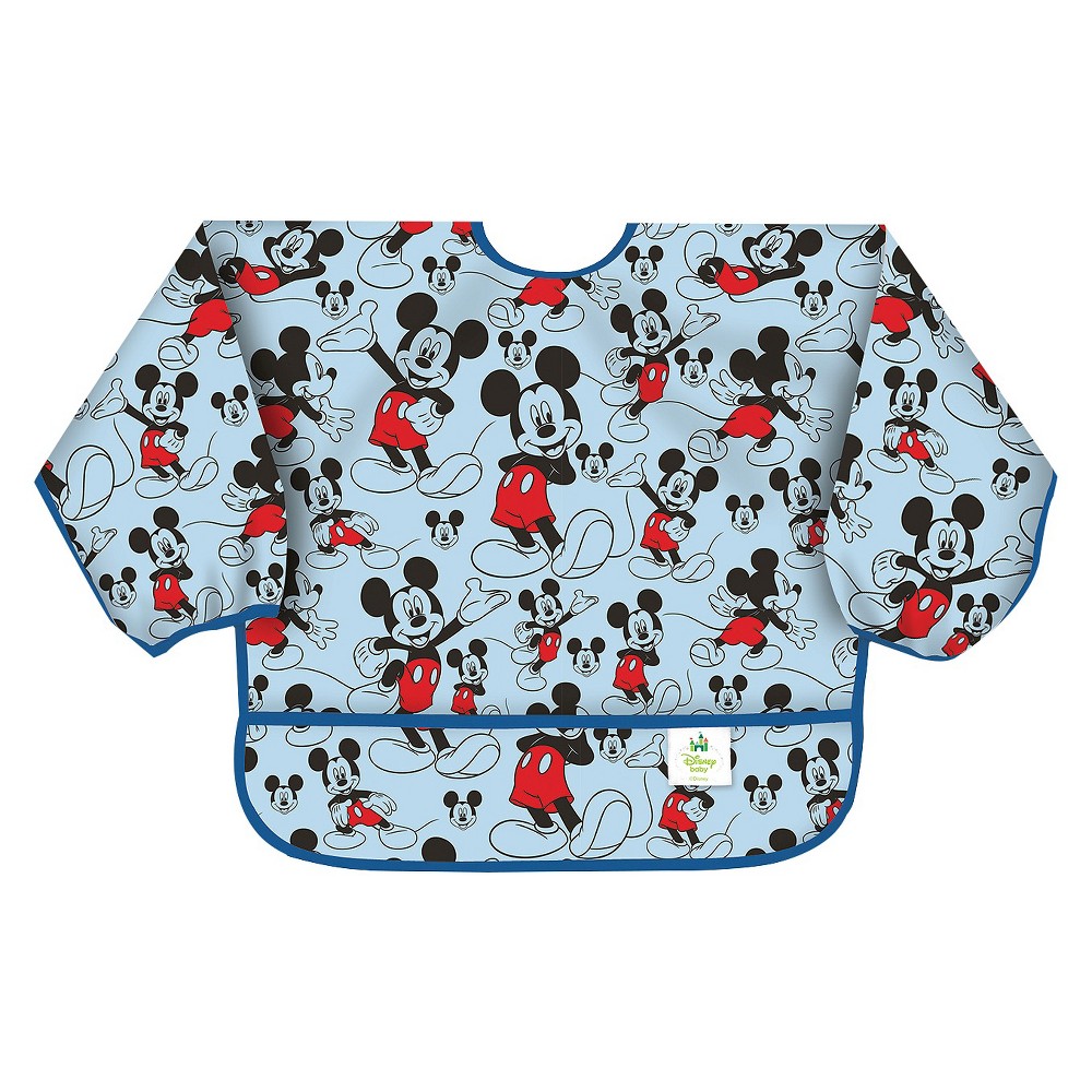 Bumkins Disney Baby Mickey Mouse Waterproof Sleeved Baby Bib - Blue