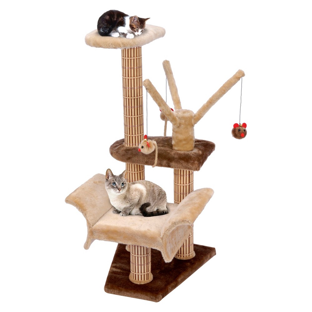 Cat-Life Lounger with Play Tree, Climbing Tower and Scratching Posts from Penn-Plax