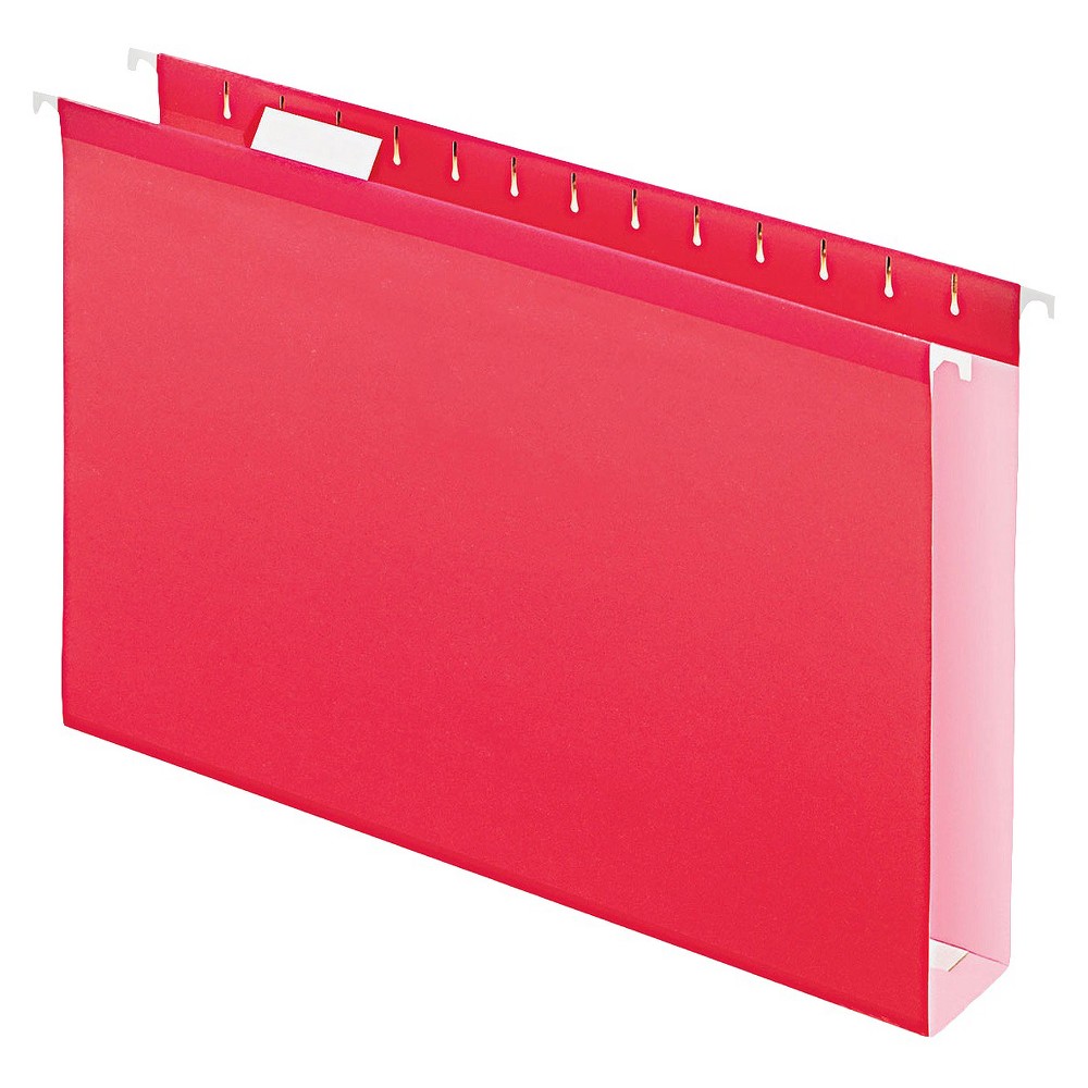 Oxford(R) Extra-Capacity Box-Bottom Hanging Folders, Legal Size, Red, Box Of 25