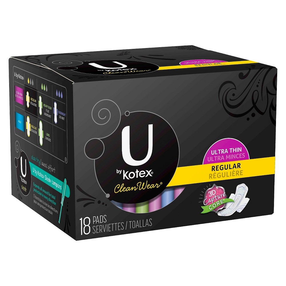 UPC 036000287400 product image for U by Kotex CleanWear Ultra Thin Regular Pads with Wings Unscented - | upcitemdb.com