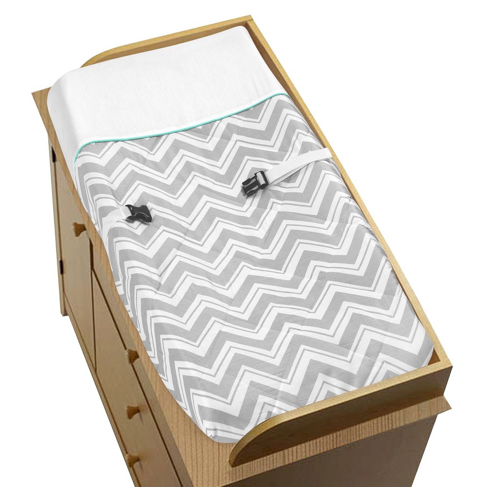 Sweet JoJo Designs Changing Pad Covers Gray & Turquoise Zig Zag