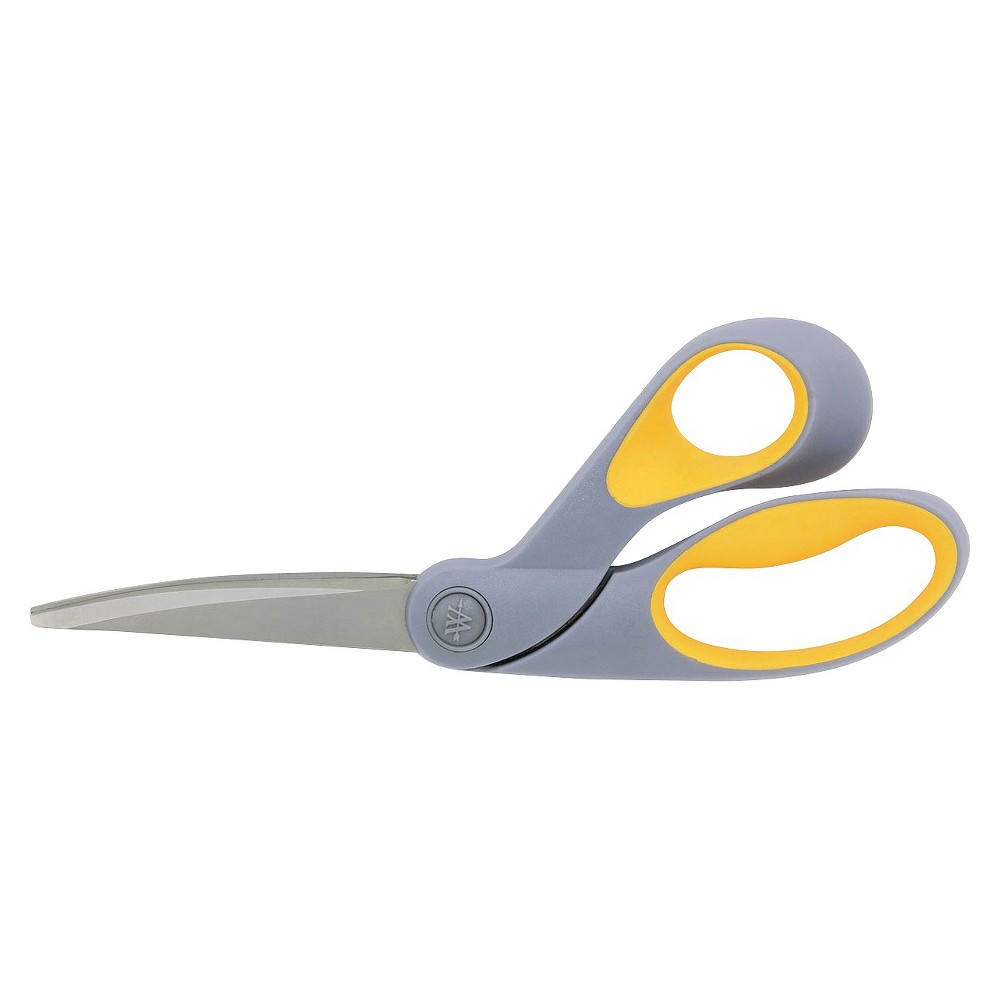 Westcott 8 Bent ExtremEdge Adjustable Tension Titanium Bonded Scissors - Gray, Grey/Yellow