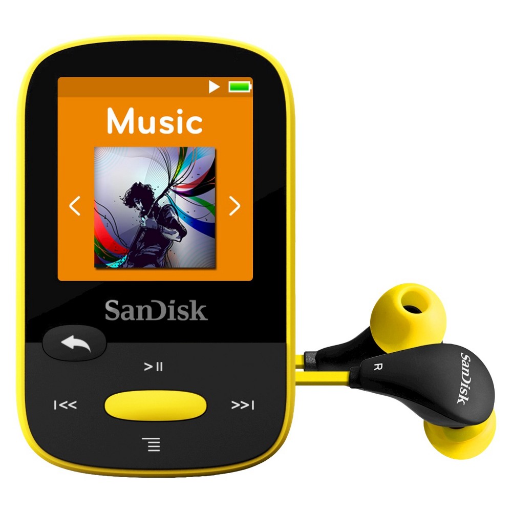 UPC 619659110345 product image for SanDisk Flash Mp3 Player 4GB - Yellow (SDMX24004Y) | upcitemdb.com