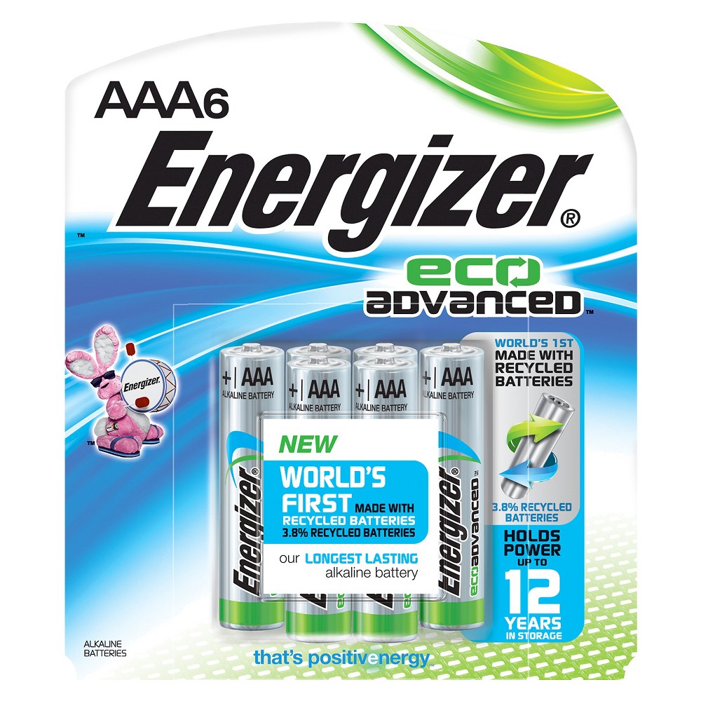 Energizer EcoAdvanced Aaa Batteries 6 Count, Multi-Colored