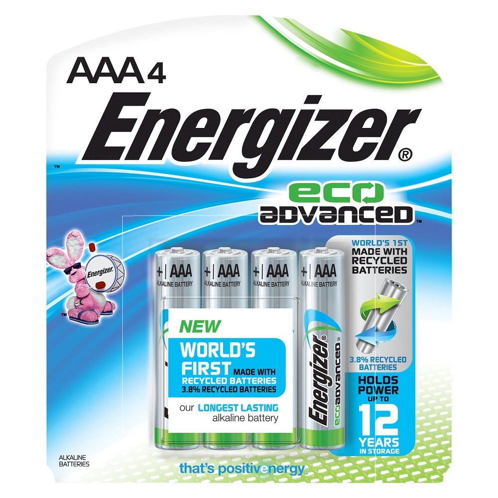 Energizer EcoAdvanced Aaa Batteries 4 Count, Multi-Colored