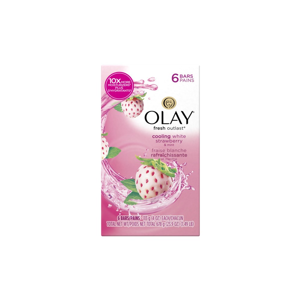 Olay Fresh Outlast Cooling White Strawberry & Mint 6-Bar Soap - 24oz