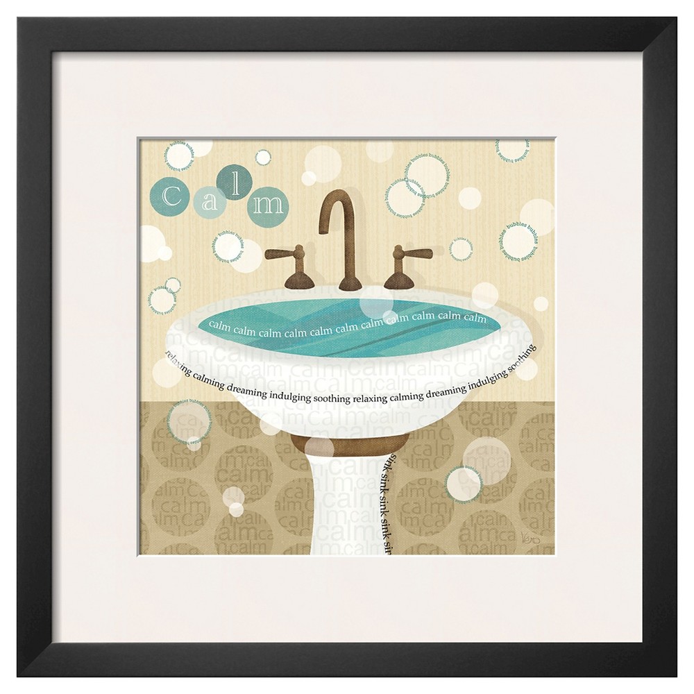 Art.com - Dancing Bubbles I by Veronique Charron - Framed Print, Desert Tan