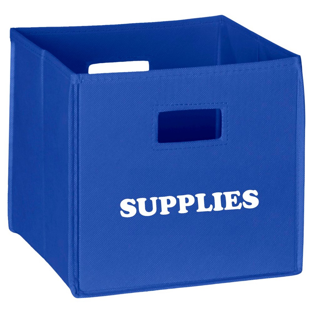 RiverRidge Folding Storage Bin with Supplies Print - Blue