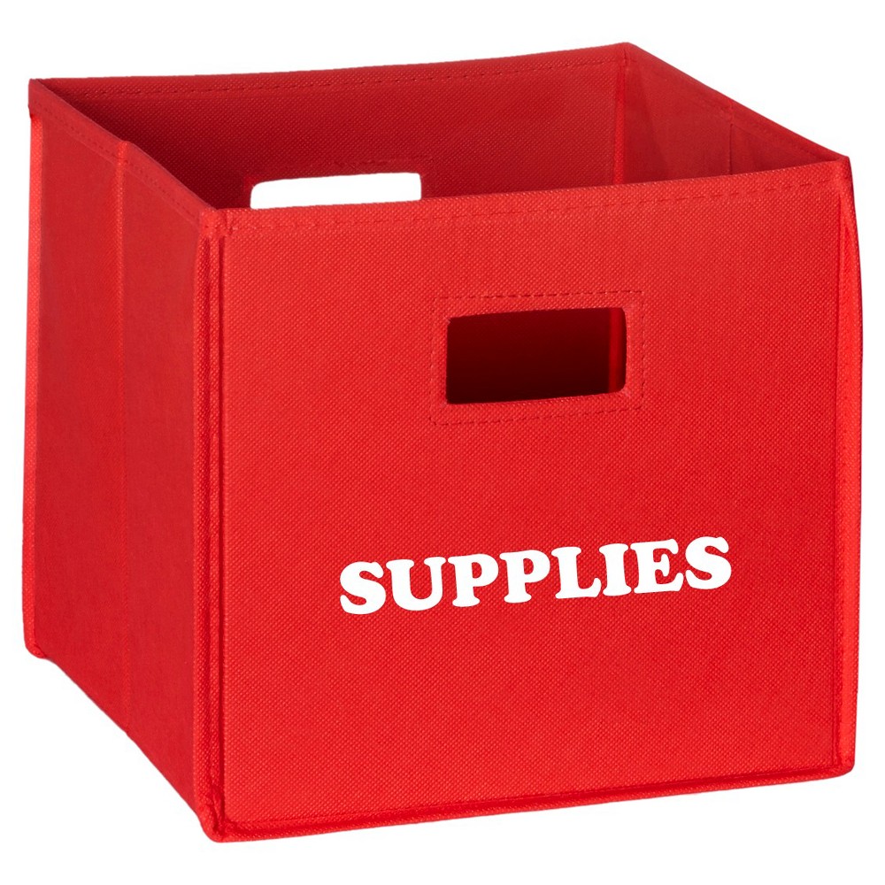 RiverRidge Folding Storage Bin with Supplies Print - Red
