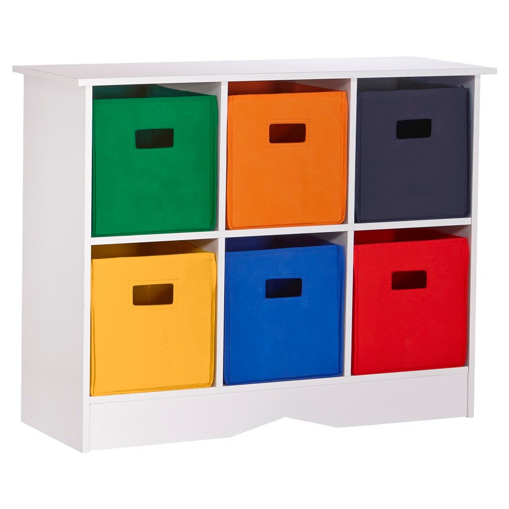 RiverRidge Kids 6 Bin Storage Cabinet - White/Primary