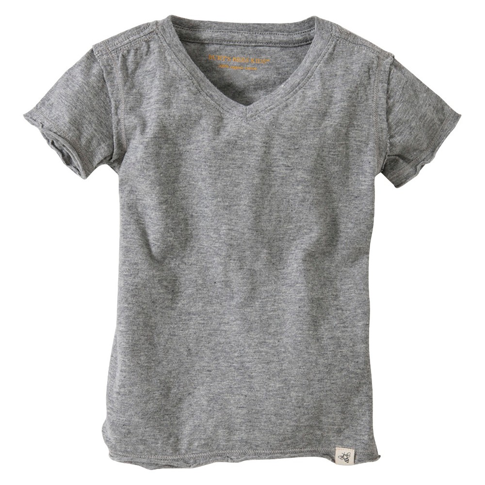Burts Bees Baby Infant Boy Solid Short Sleeve Reverse Seam V-Neck T-Shirt - Heather Gray 18 M