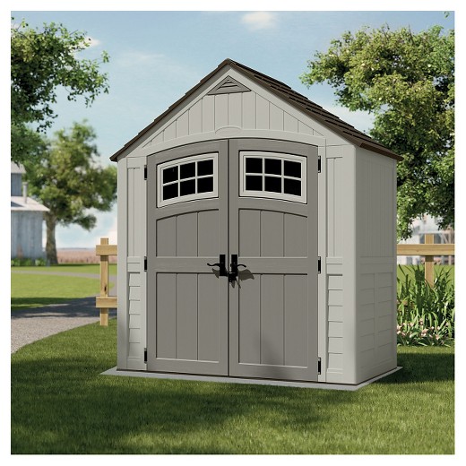 Resin Cascade Storage Shed 7' X 4' - Vanilla/Gray 