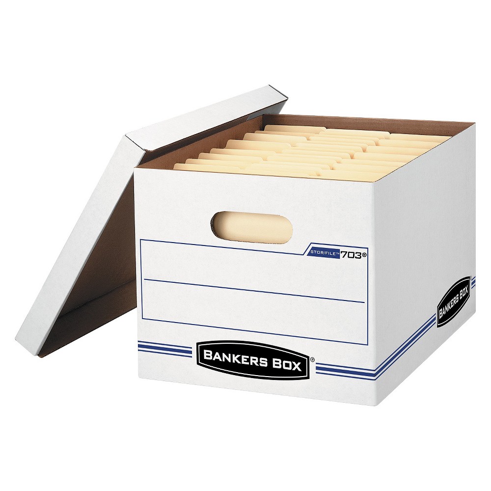 UPC 077511007033 product image for Bankers Box Stor/File Storage Box - White/Blue (12/Carton) | upcitemdb.com