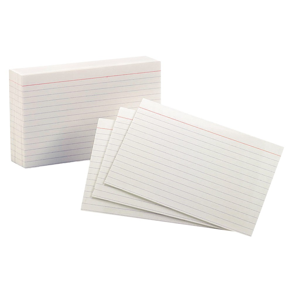 Oxford Ruled Index Cards, 4 x 6, White, 100/Pack