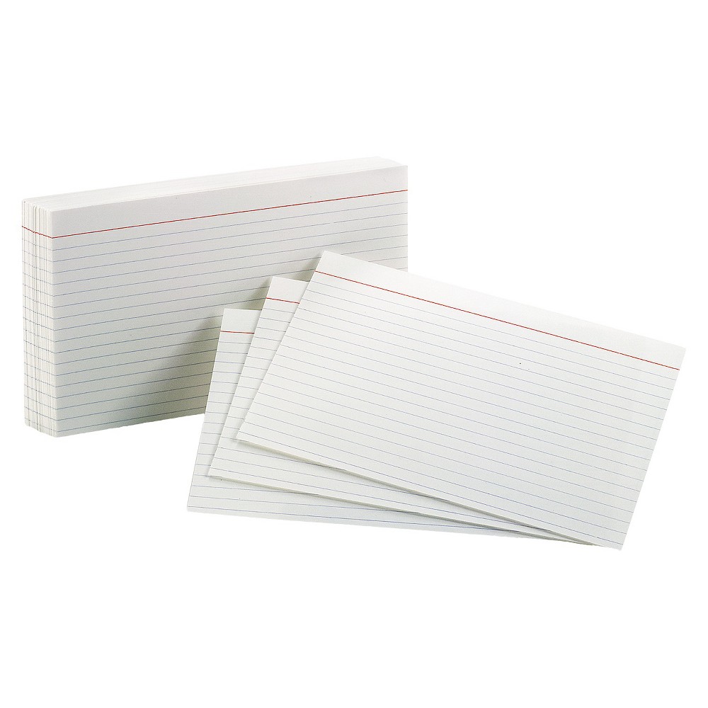 Oxford Ruled Index Cards, 5 x 8, White, 100/Pack