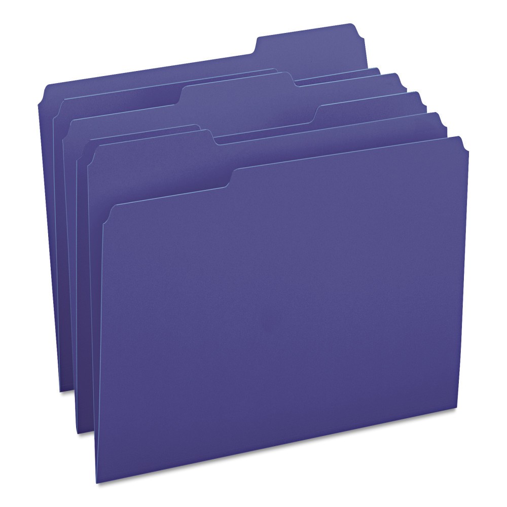 Smead File Folders, 1/3 Cut Top Tab, Letter, Navy (Blue), 100/Box