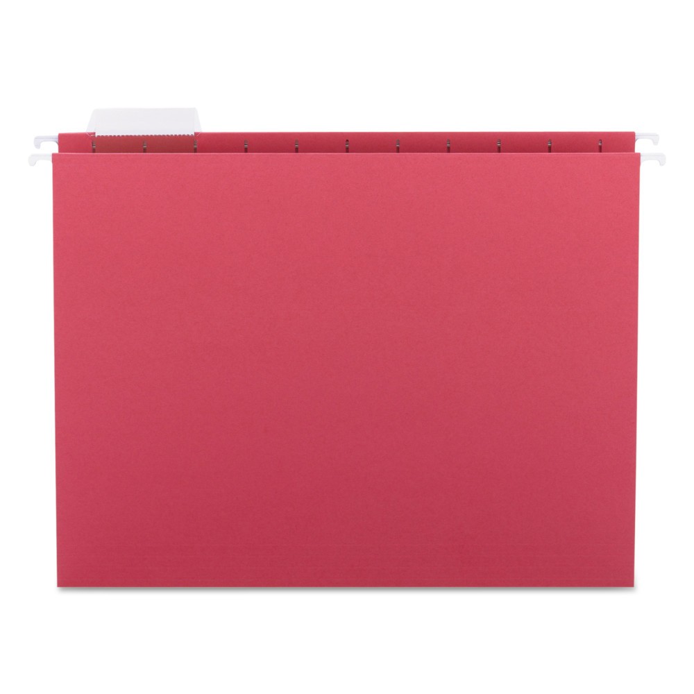 Smead Hanging File Folders, 1/5 Tab, 11 Point Stock, Letter, Red, 25/Box