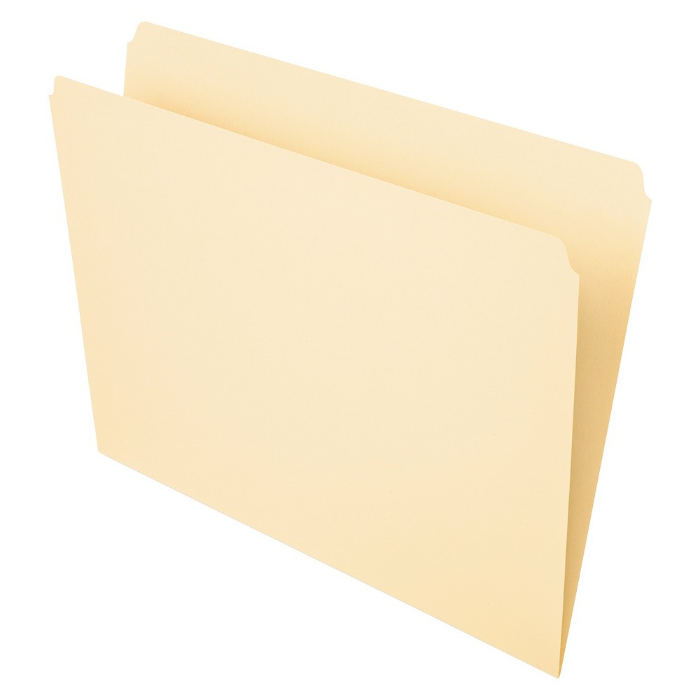 Pendaflex Essentials File Folders, Straight Cut, Top Tab, Letter, Manila, 100/Box, Beige