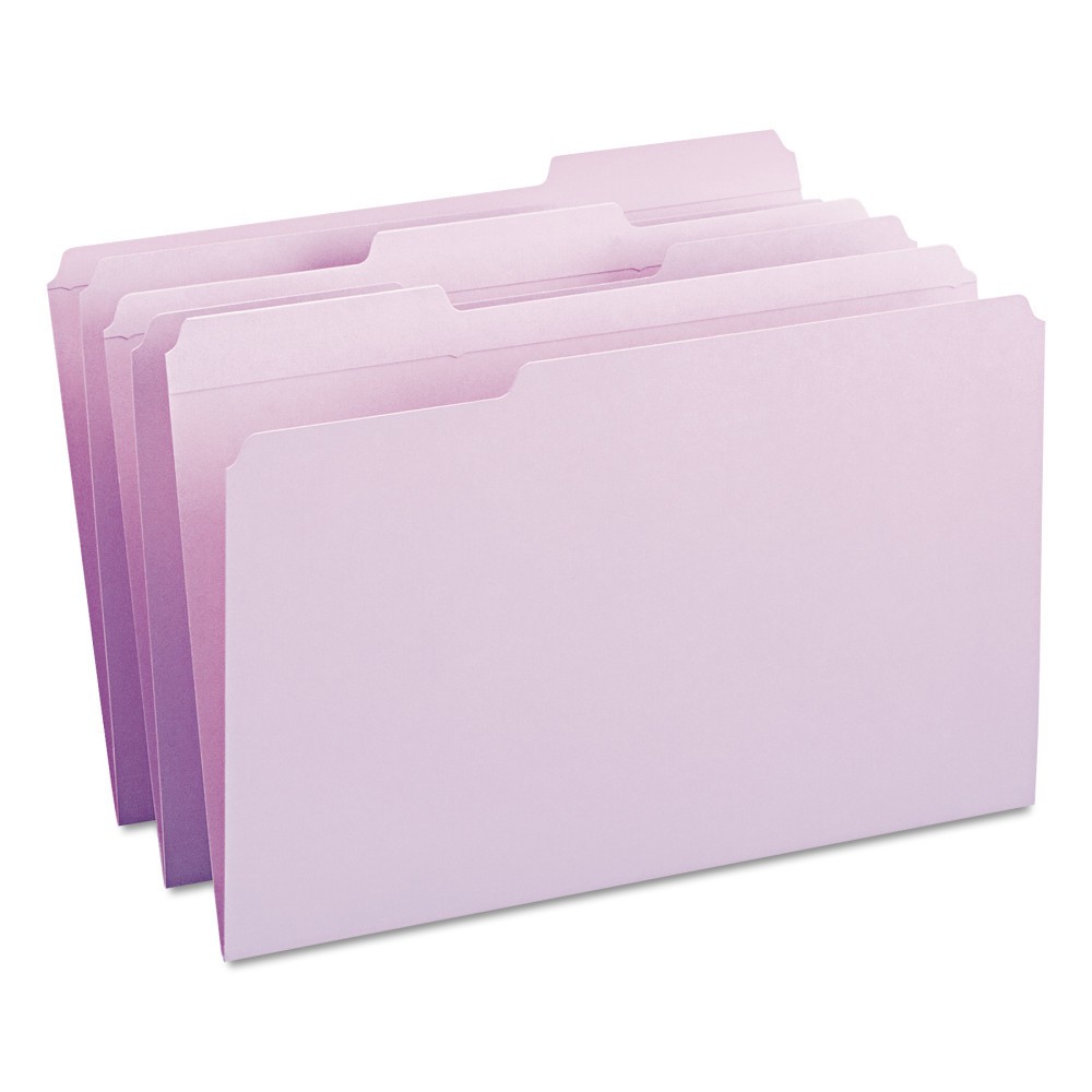 Smead File Folders, 1/3 Cut, Reinforced Top Tab, Legal, Lavender (Purple), 100/Box