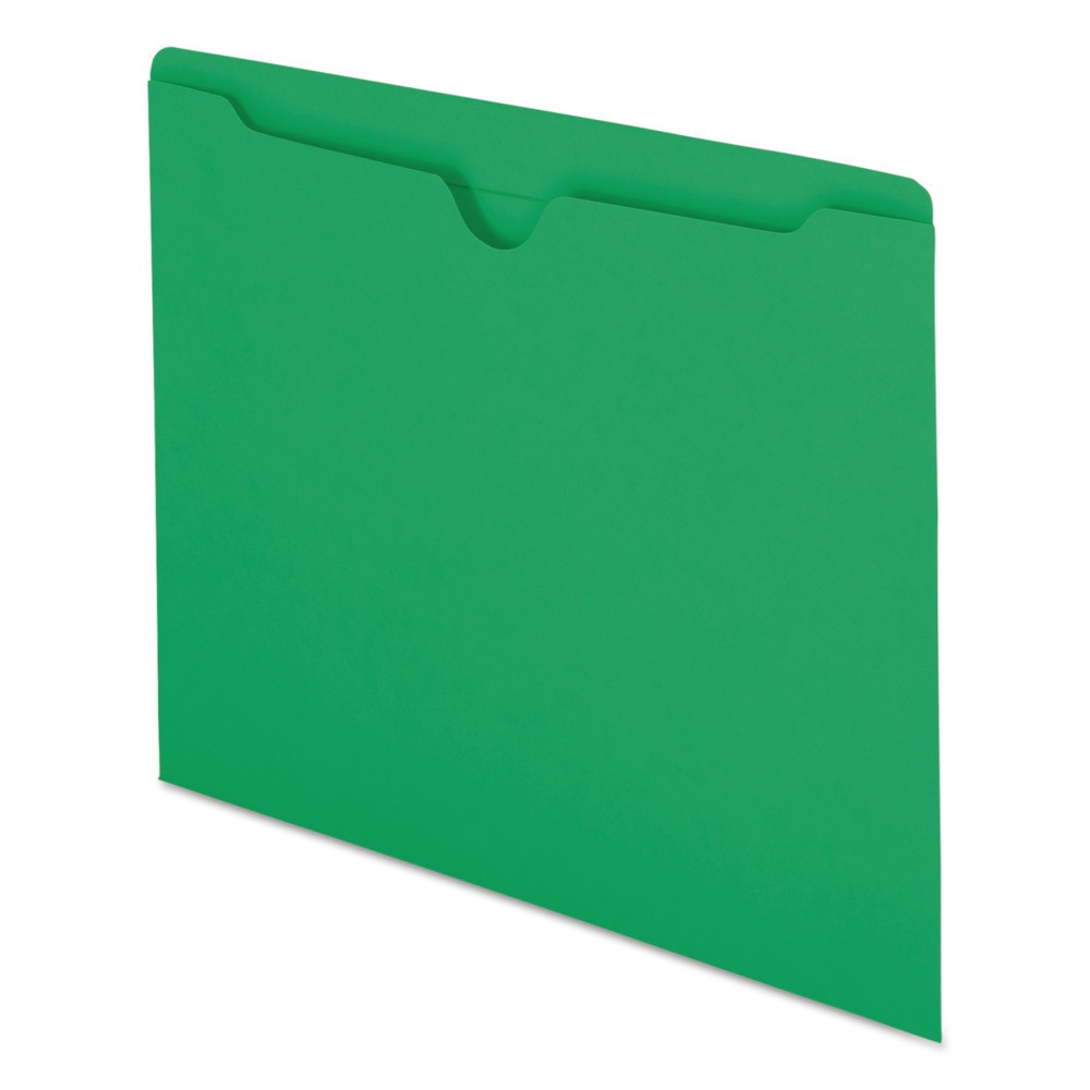 Smead File Jackets, Reinforced Double-Ply Tab, Letter, 11 Point Stock, Green, 100/Box