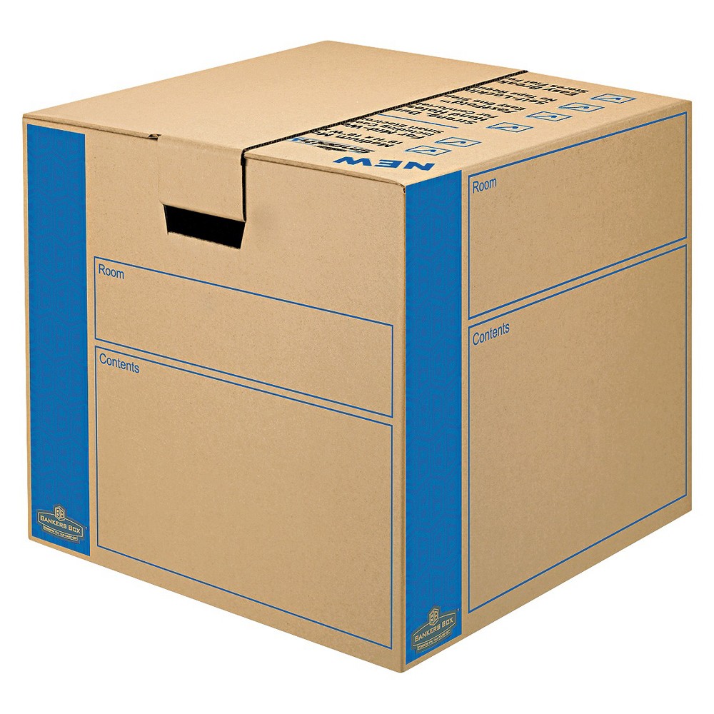 Bankers Box SmoothMove Moving/Storage Box, Extra Strength, Medium, 18w x 18d x 16h, Kraft, Brown