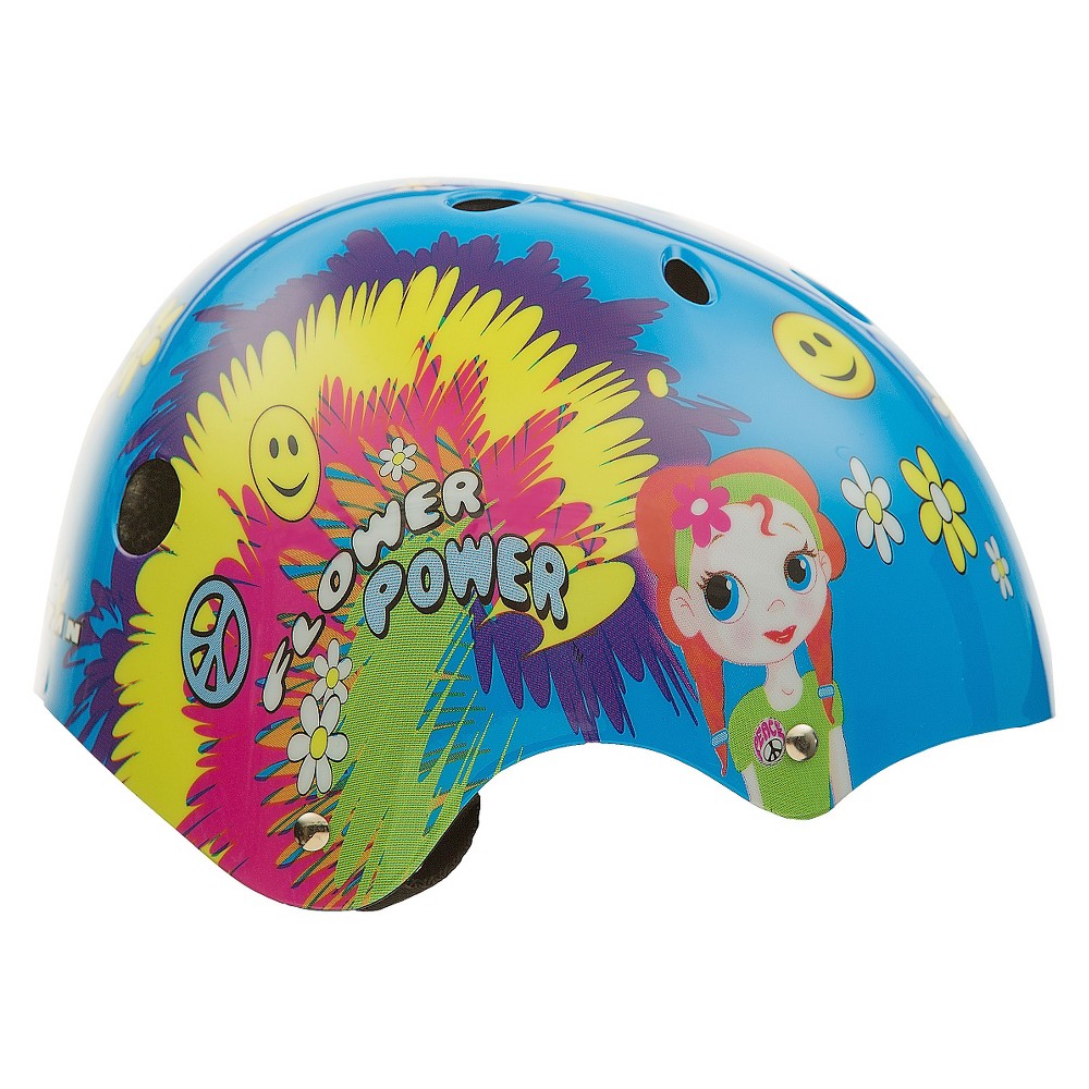 Titan Flower Power Princess Girls Blue Helmet for Skateboard or Bmx, 11-vents